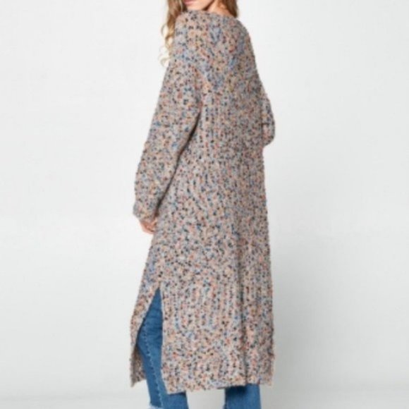 Duster Cardigan Sweater Popcorn Mauve - Picture 4 of 12